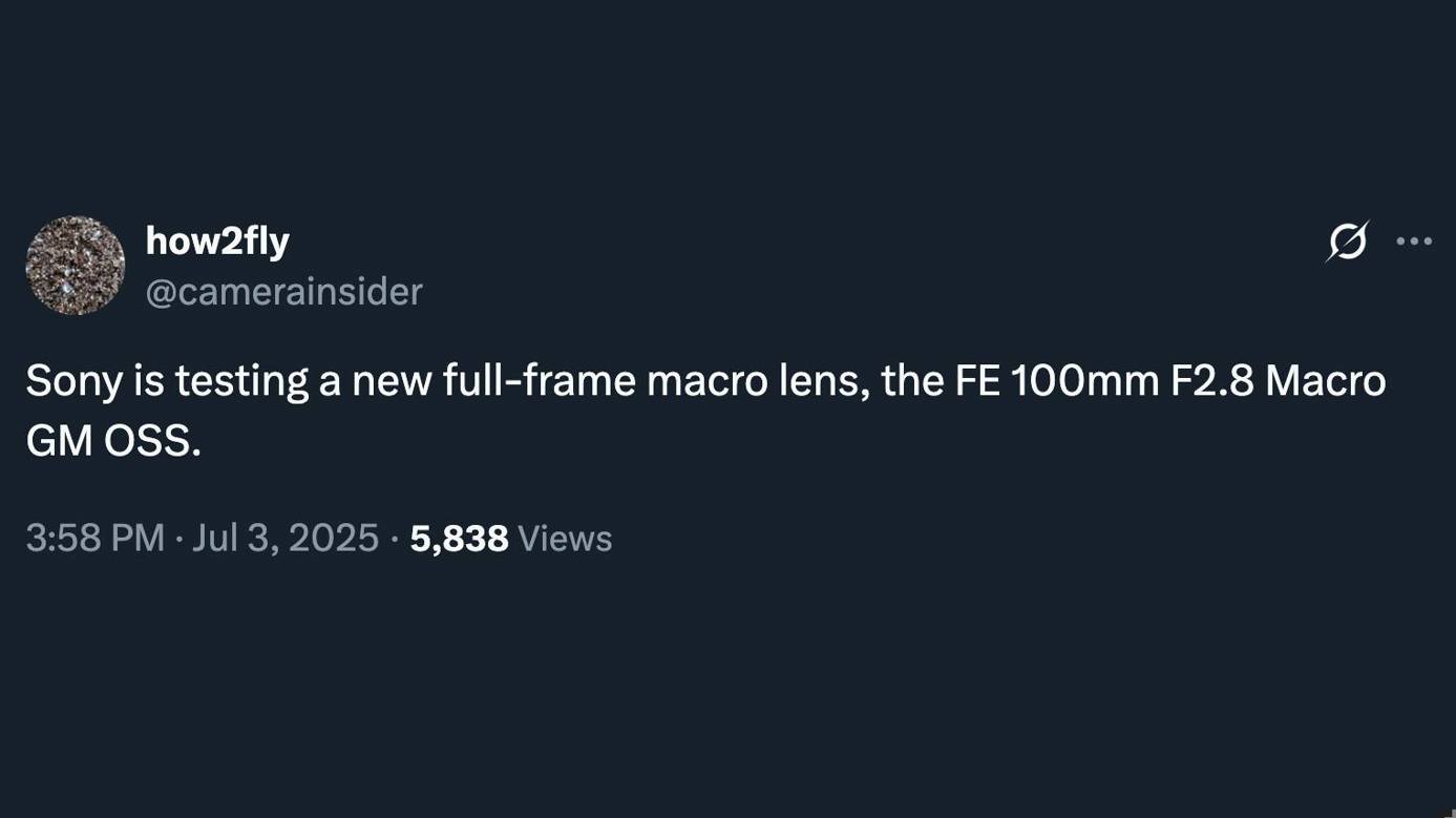 Lens Macro Sony 100mm f/2.8 GM?